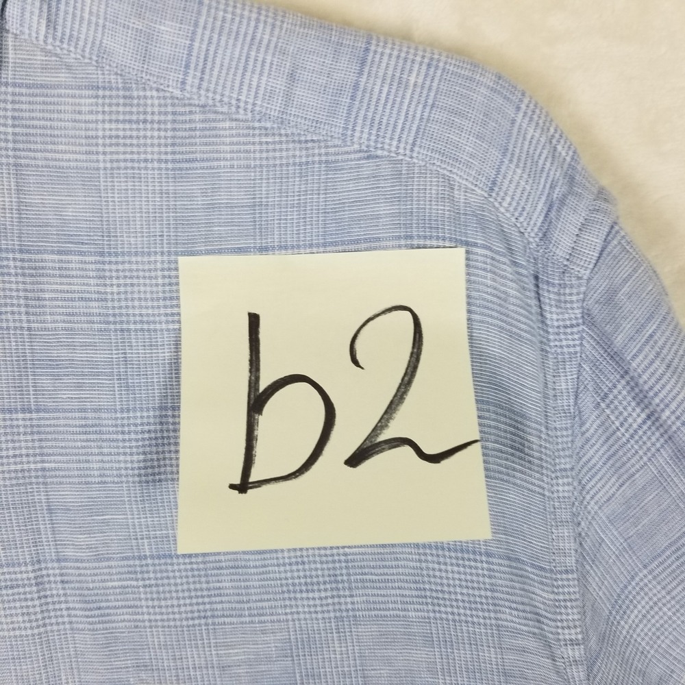 Banana Republic Button Down Men XL Blue Tailored Slim Linen Long Sleeve Shirt - Picture 8 of 8